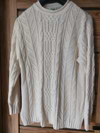 Sweter kremowy dlugi L pasuje na XL oversize