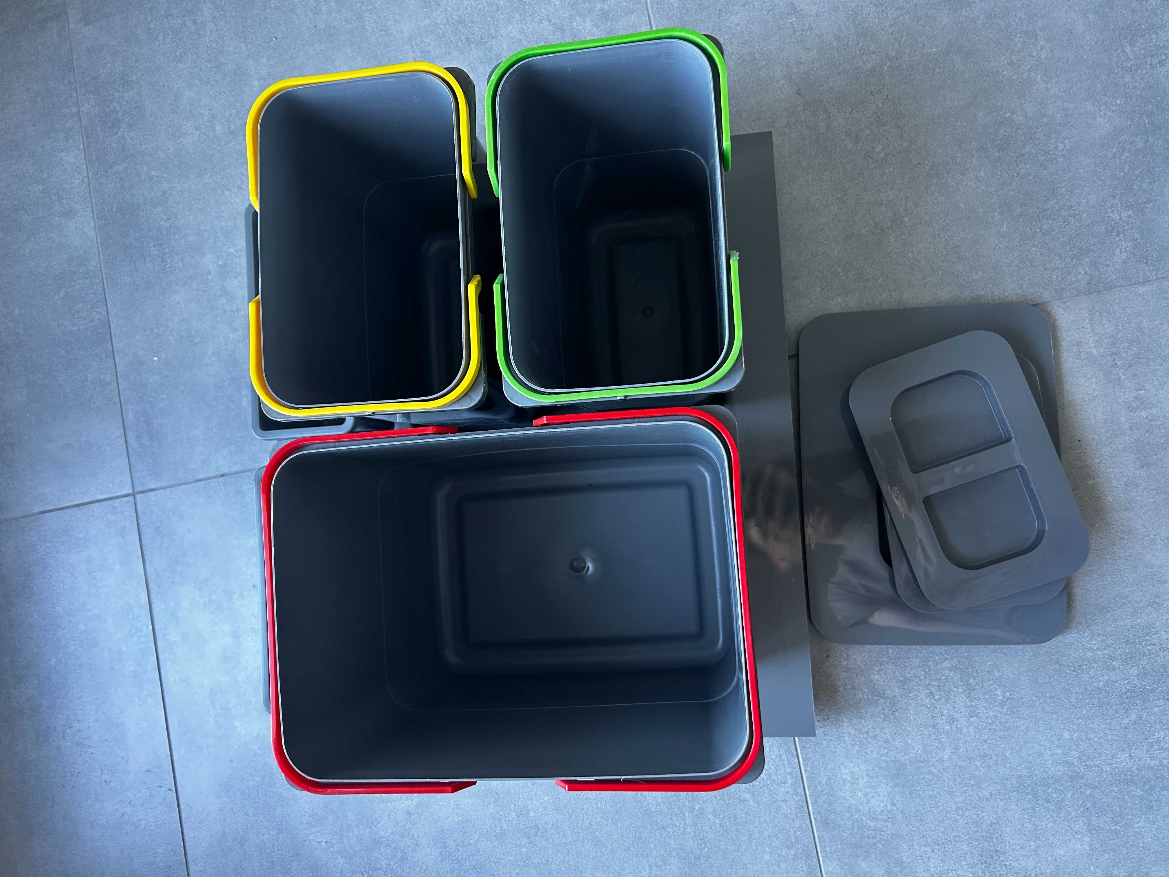 Kosz do segregacji śmieci REJS PRAKTIKO 60 cm szary 38L (1x20L+2x9L)