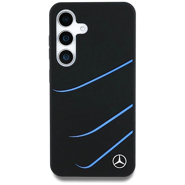 Etui Mercedes Silicone Contrasted Curves MagSafe na Samsung Galaxy S25