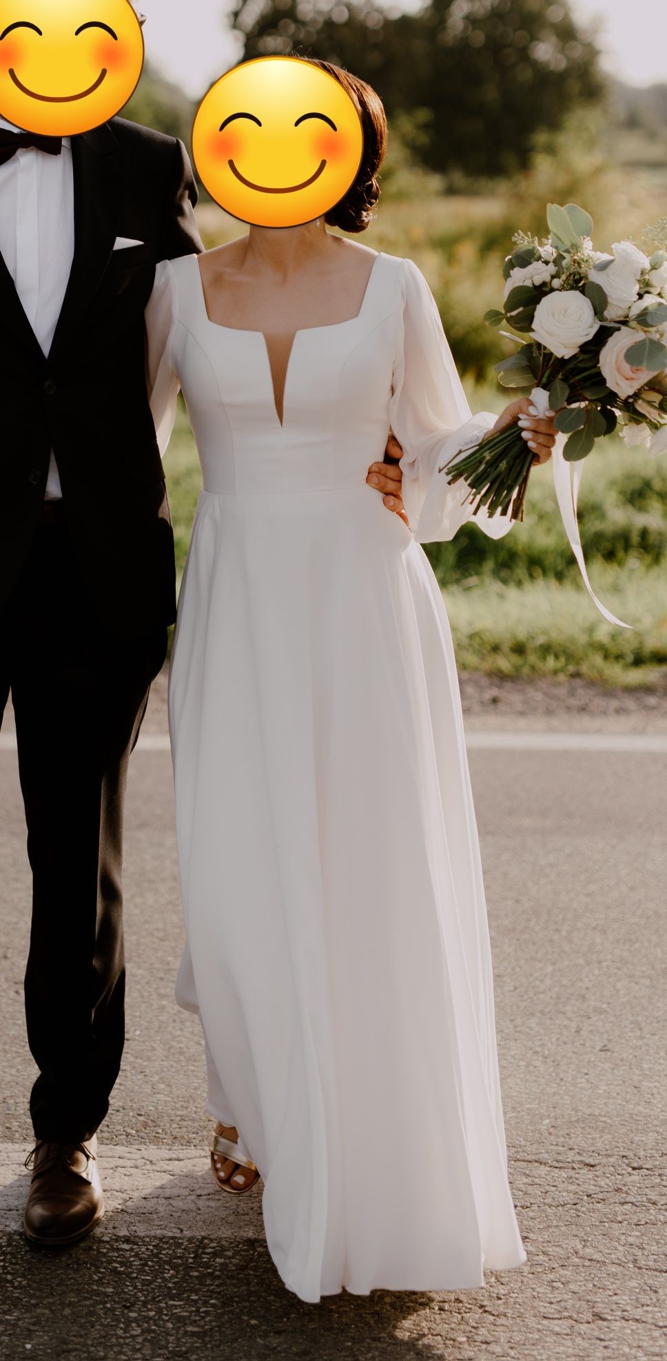 Suknia ślubna | XS/S | Mari-Lill Wrocław | długi rękaw, odkryte plecy