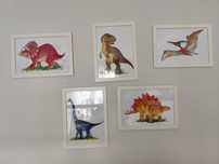 Plakaty ramki Dino Dinozaury A4 5 sztuk