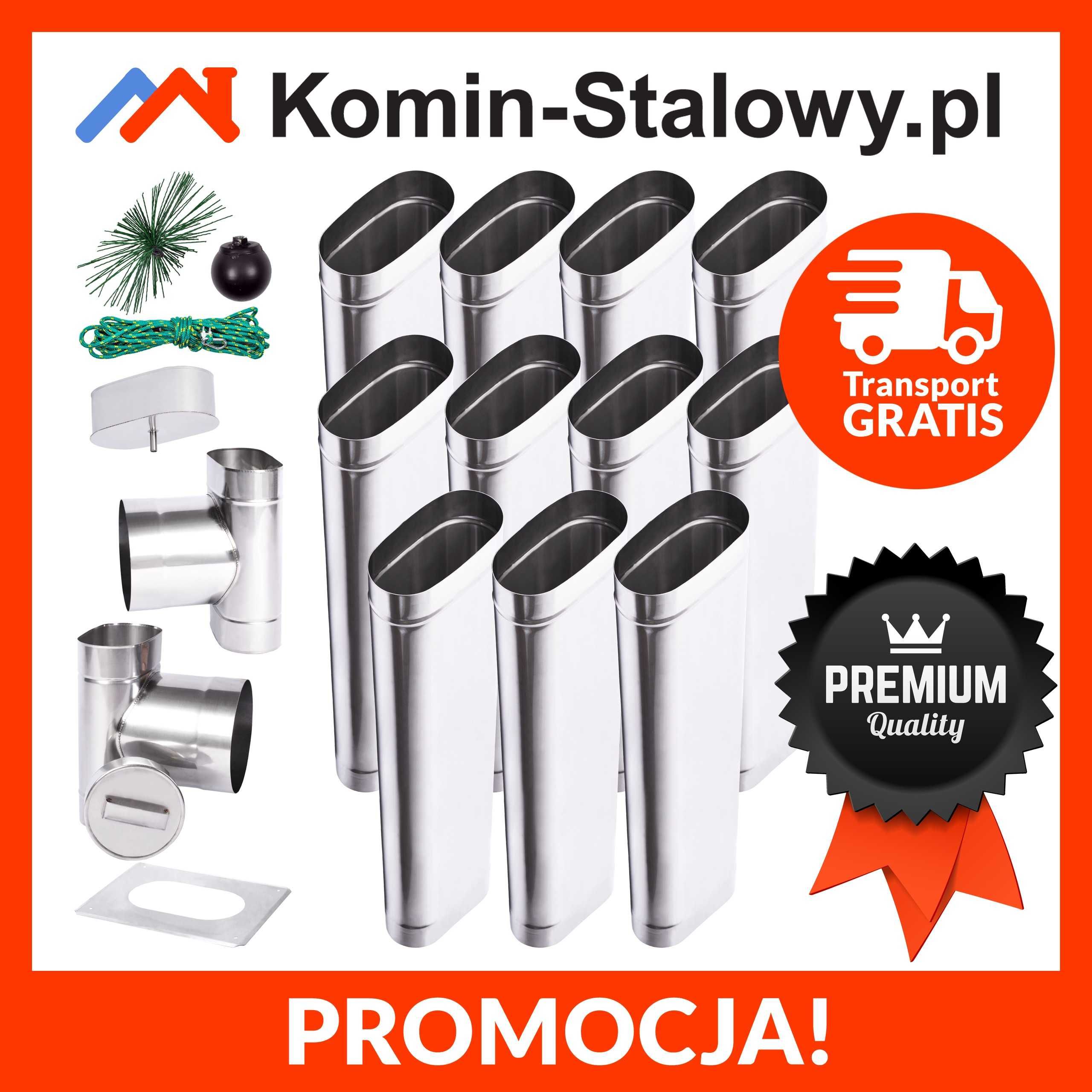 Wkład Kominowy Owlany do Komina Fi120x200/11m/1mm Stalowy na Węgiel