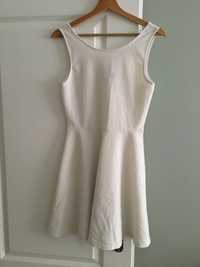 H&M biala rozkloszowana sukienka