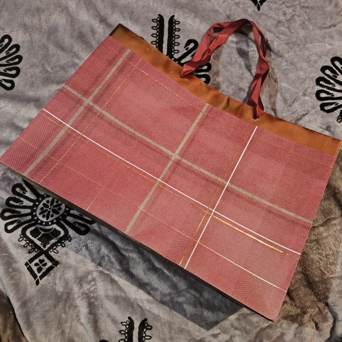 Torba na prezent krata 46x33x17 cm Boże Narodzenie Sylwester Nowy Rok