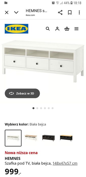 Szafka pod telewizor Hemnes Ikea drewno