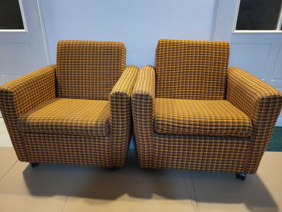 fotele vintage PRL - oryginały stan bdb 2 szt. komplet