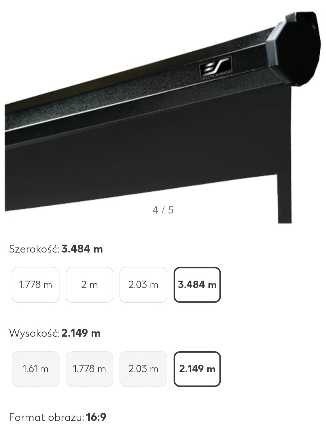 Ekran projekcyjny Elite Screens  3.38mx2.149m