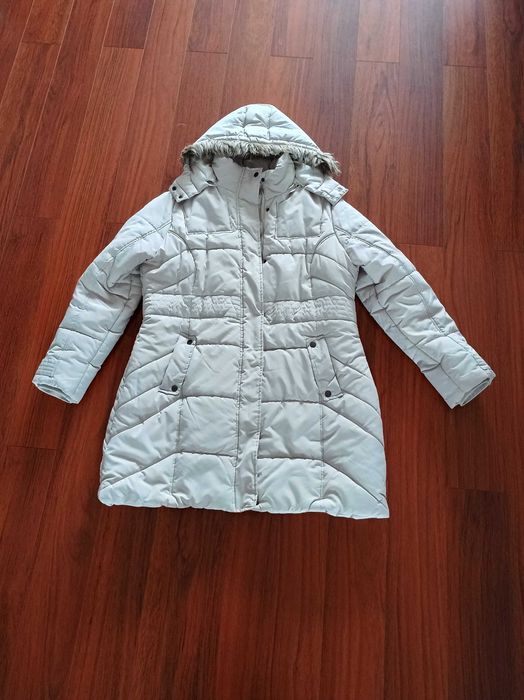 kurtka damska pikowana na jesień zimę F&F, dłuższa odpinany kaptur