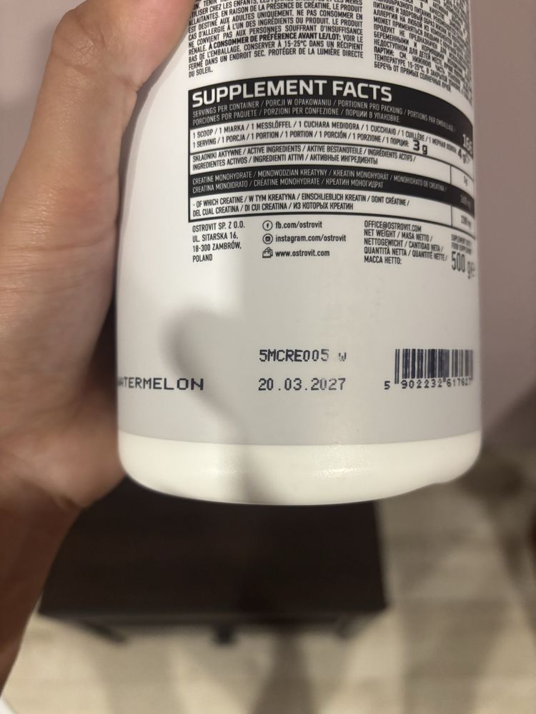 Креатин моногидрат OstroVit Creatine (500 грамм.) протеин, гейнер