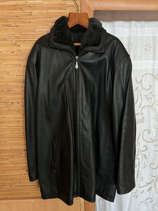 Шкіряне пальто чоловіче, шкіряна зимова куртка чоловіча