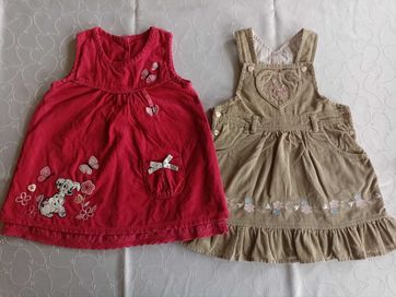 2 sukienki dla dziewczynki 80