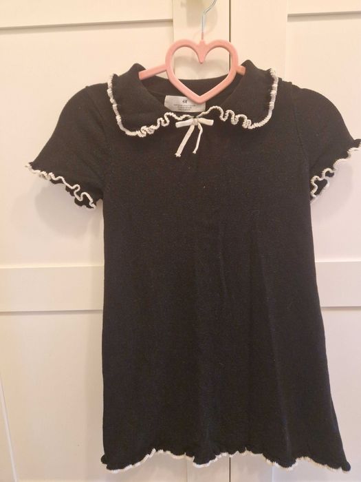 Bawełniana sukienka z kołnierzykiem 122/128