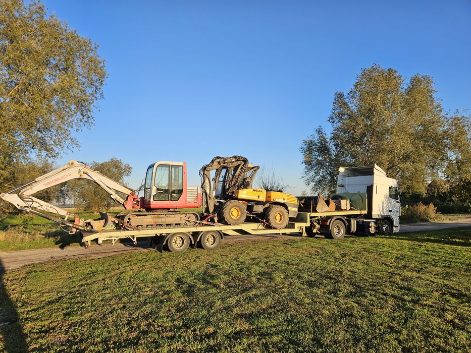 Transport maszyn rolniczych, transport maszyn, laweta, niskopodwozie