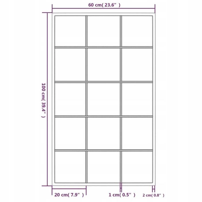 Lustro ścienne, czarne, 100 x 60 cm, metal