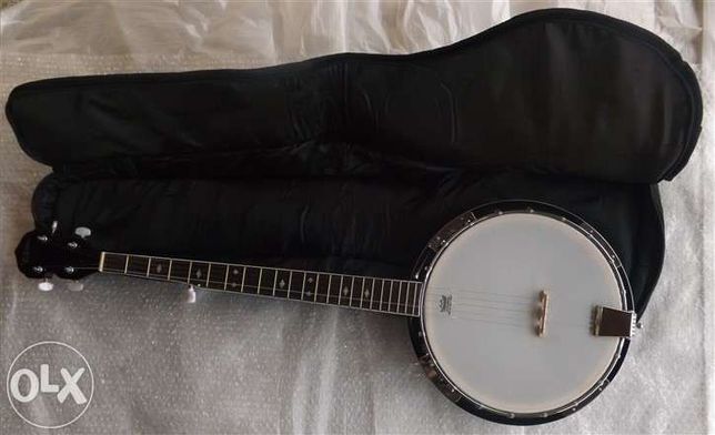 Banjo de 5 cordas ou banjo de 6 cordas e saco almofadado