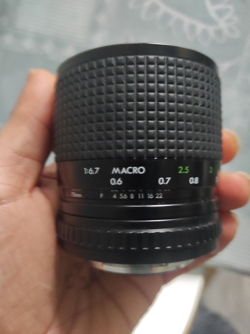 Lente macro com bolsa