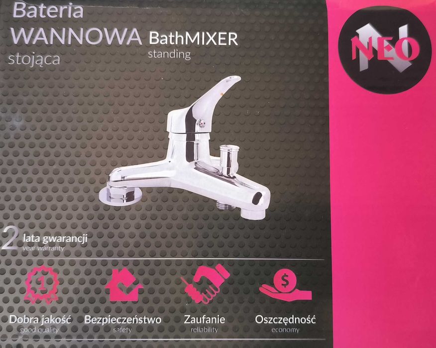 Bateria wannowa Deante JOKO BOJ 015M, chrom, nowa, 2-funkcyjna, ROK GW