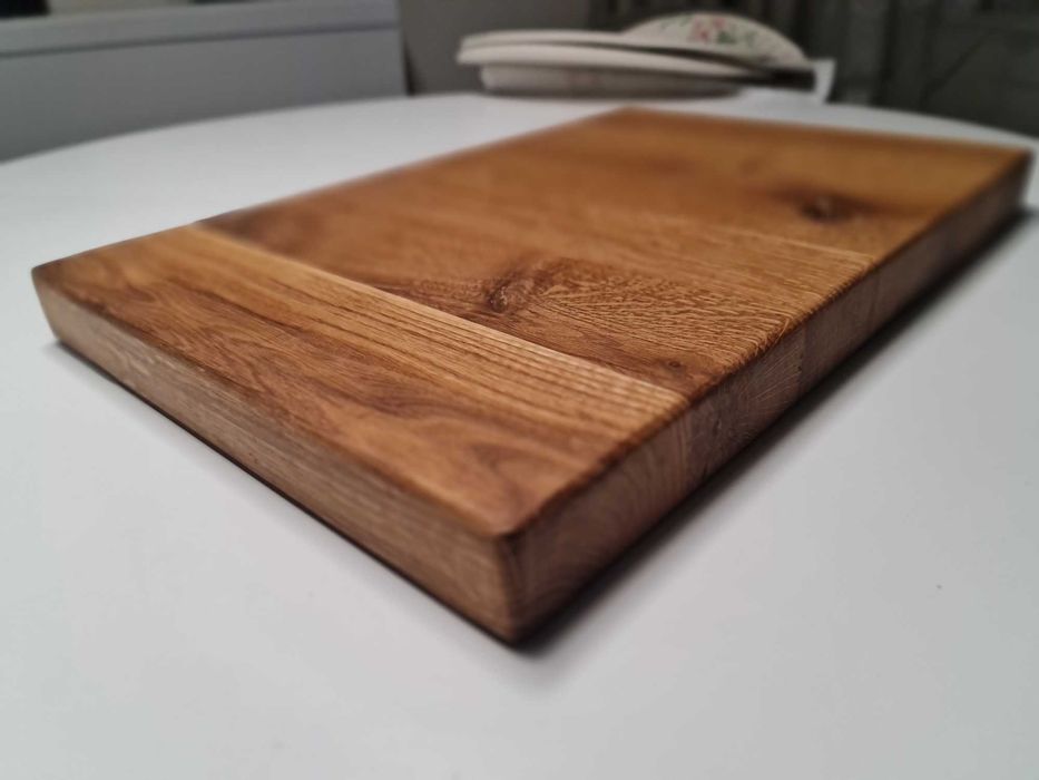 Gruba deska do krojenia drewniana kuchenna DĘBOWA BLOK 50x40x4