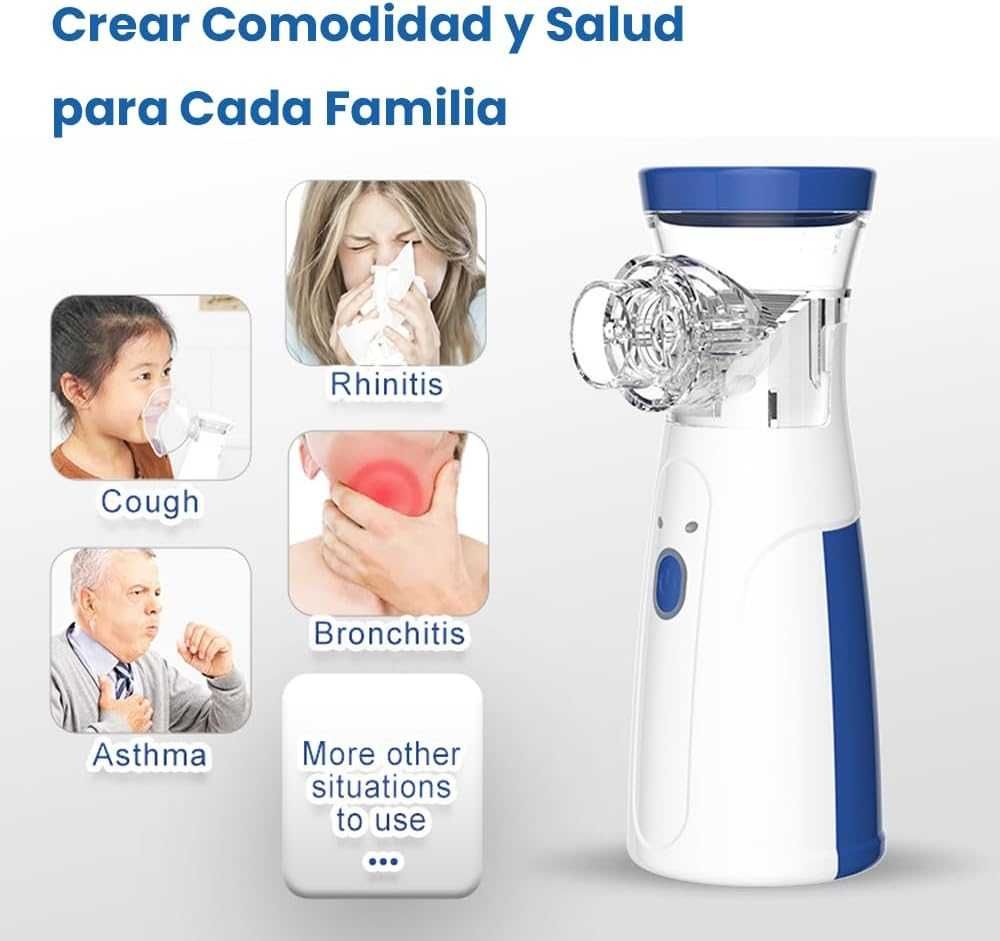 (NOVO) Nebulizador Portátil para Adultos e Crianças com 2 Máscaras