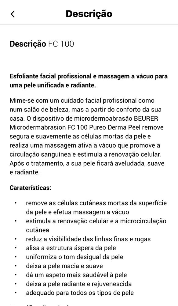 BEURER FC 100 equipamento de beleza a vacuo