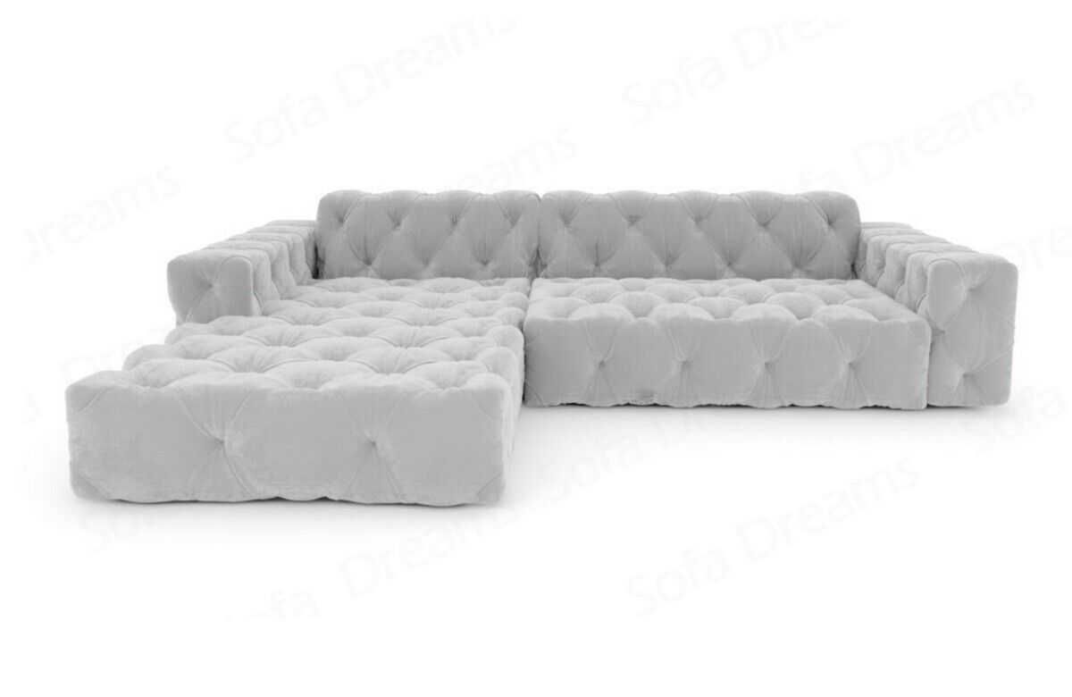 CHESTERFIELD sofa narożnik kanapa narożna 24h szara jasna glamour