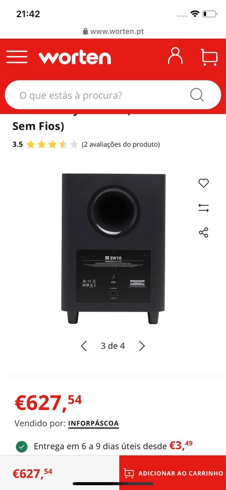 Subwoofer JBL SW10