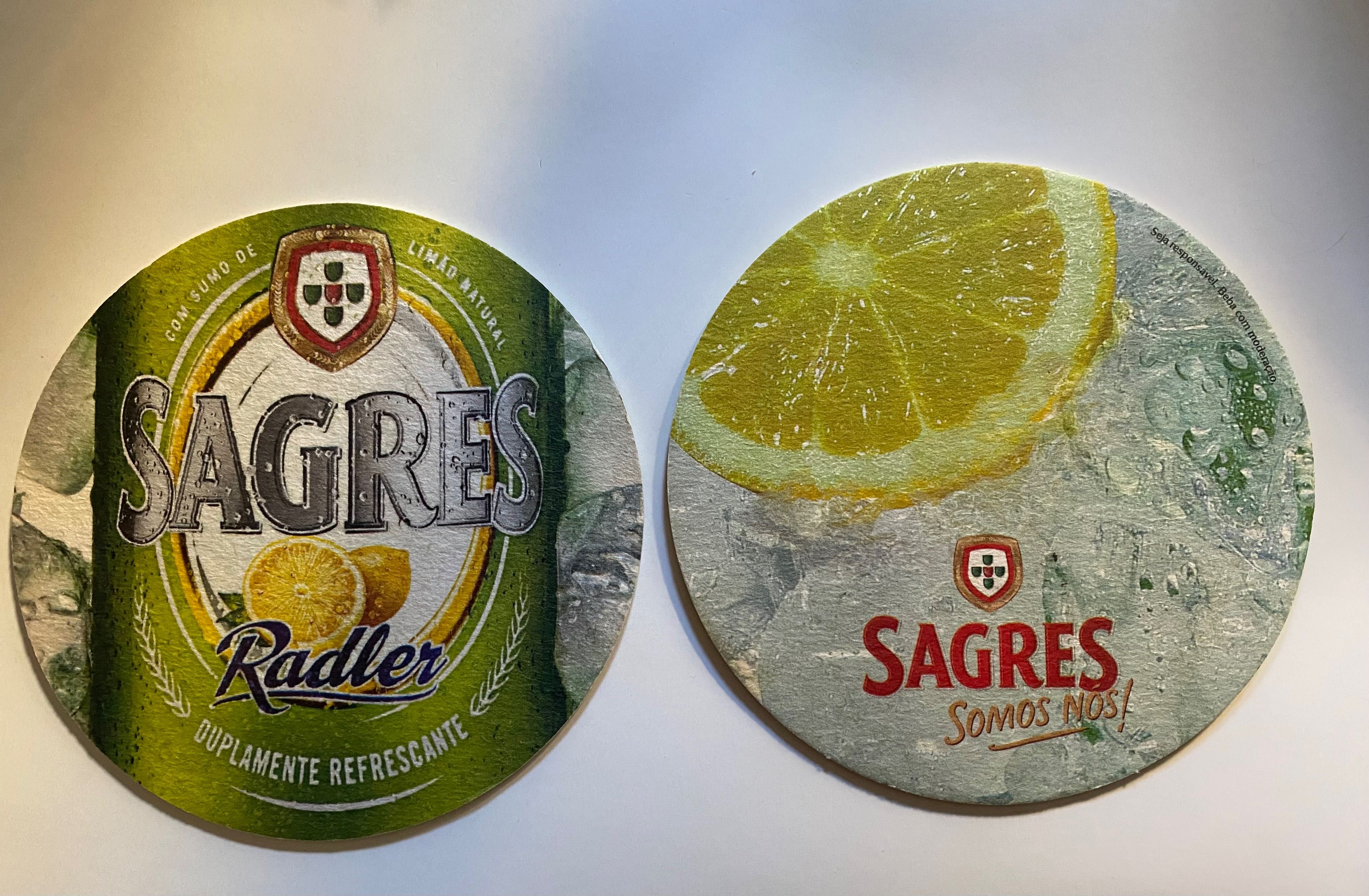 Bases para copos - Sagres Radler - Cerveja