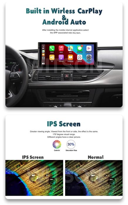 Ecrã Android e CarPlay 10.25" Full HD Audi A1 A3 A4 A6 Q5