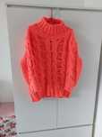 Sweter oversize gruby splot dziury neonowy H&M