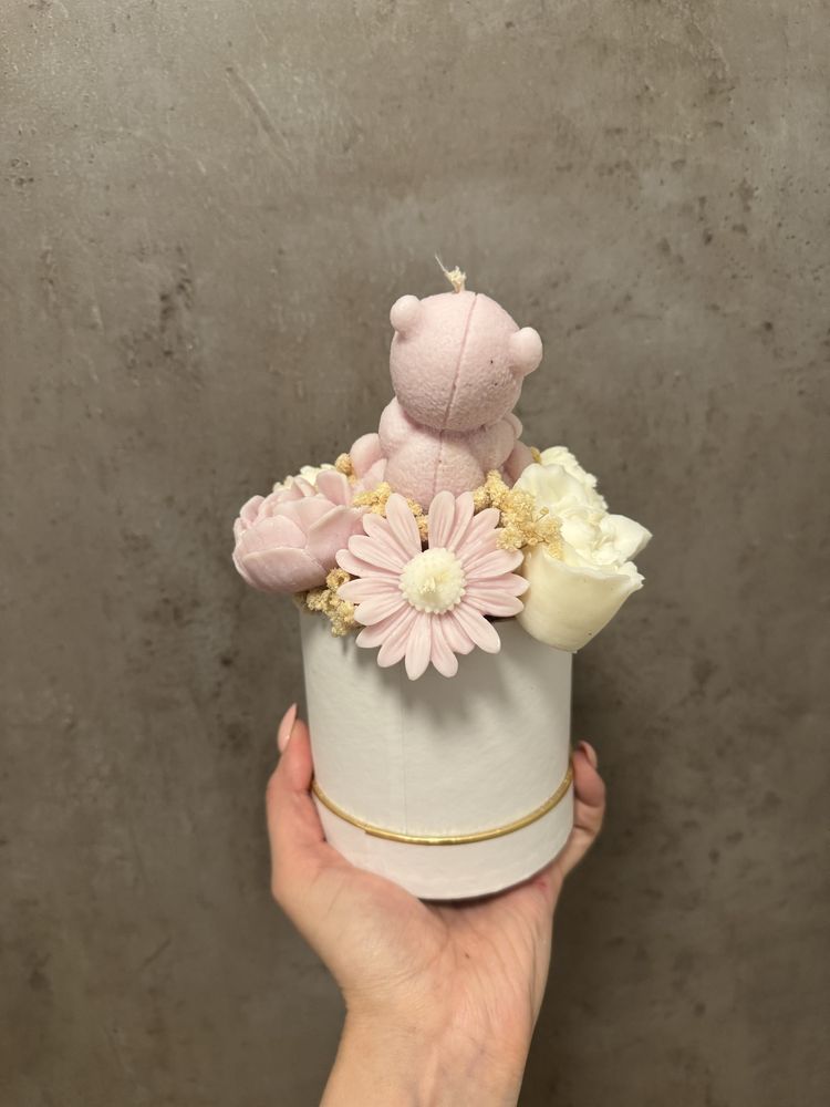 Świece sojowe candle box flower box świeca sojowa stroik komunia