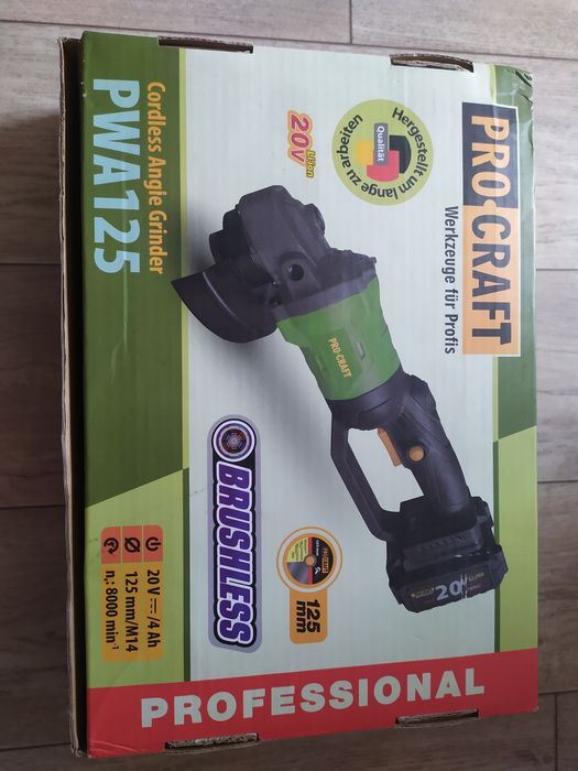 Акумуляторна болгарка УШМ Procraft PWA125 (без АКБ. та ЗУ)