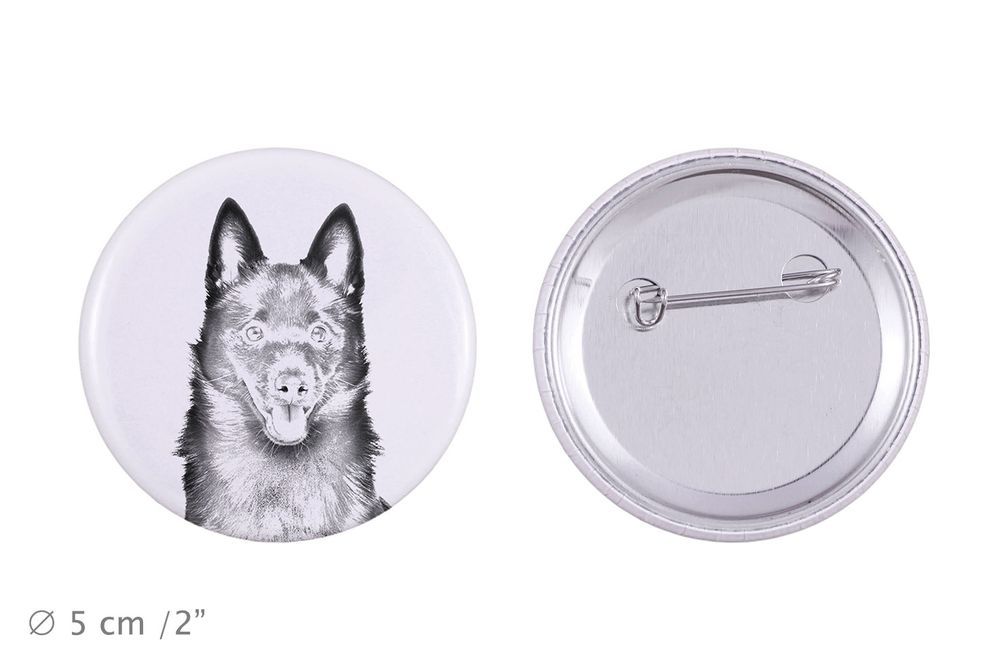 Schipperke przypinka z psem duża Art-Dog