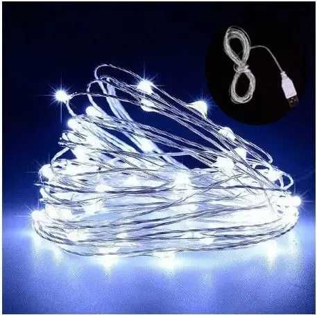 Гірлянда нитка Роса від USB, 50м, 500LED + пульт