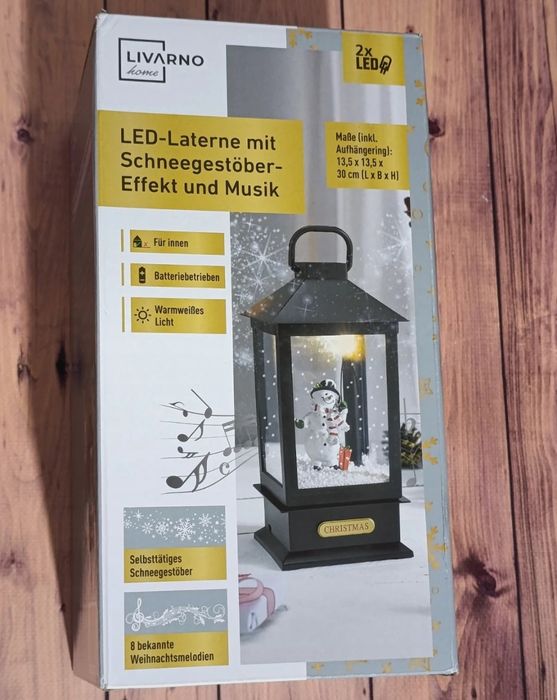 Lampion, latarenka LED z bałwanem