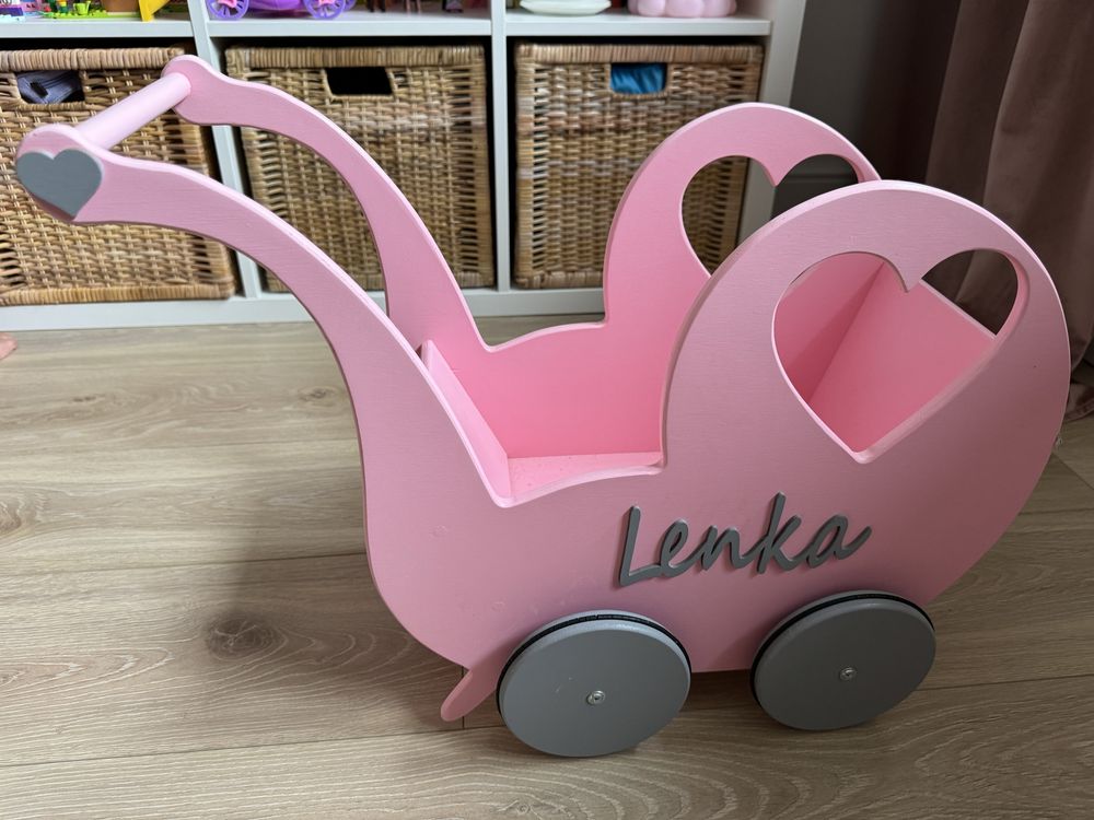 Wózek drewniany dla lalek Lenka