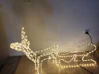 Luzes de Natal LED Rena com trenó em estado novo nunca usado