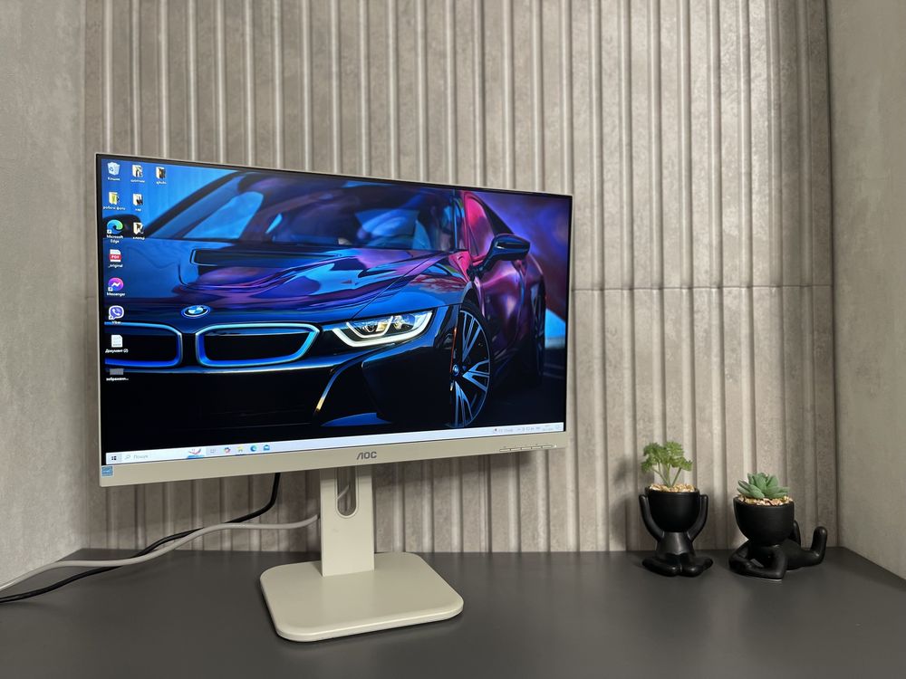 Безрамковий Монітор з динаміками  AOC 24P1 Gray full hd