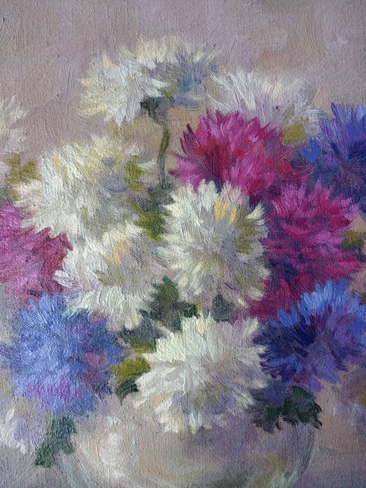 "Астры",картина маслом