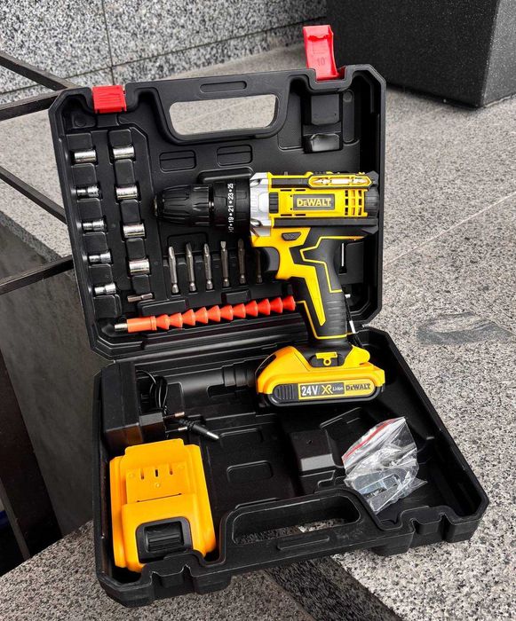 Дрель Шуруповерт девальт 24v аккумуляторный шурупокрут с инструментами