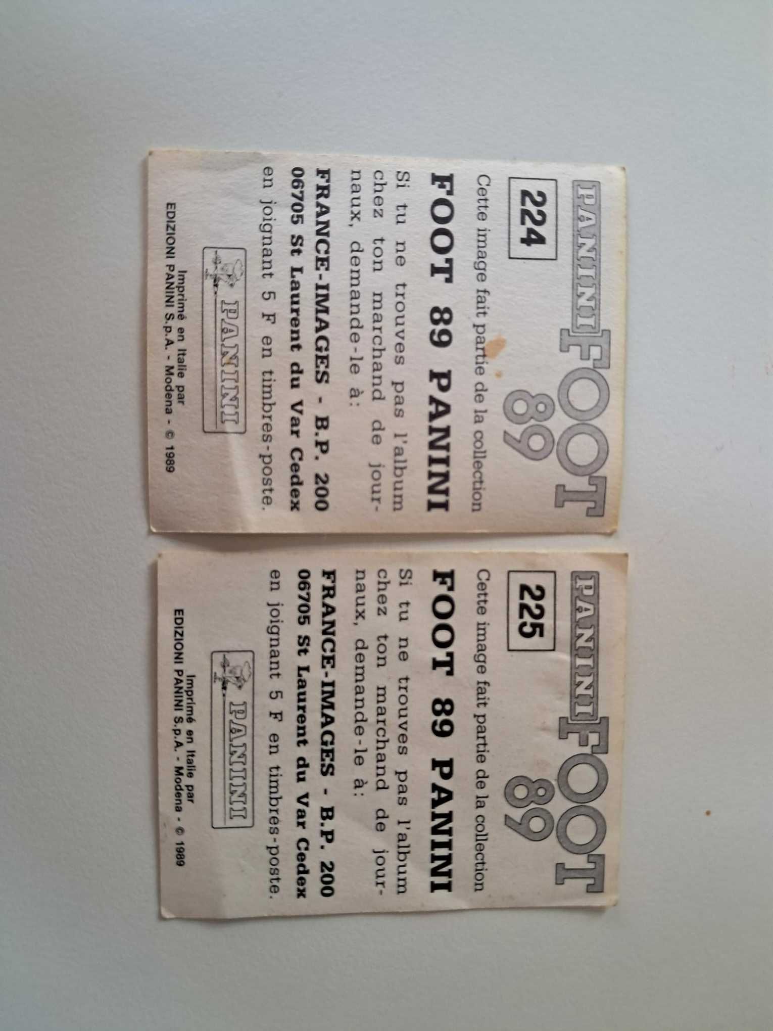 2 Imagens retro vintage do Album Panini 1989 Campeonato francês