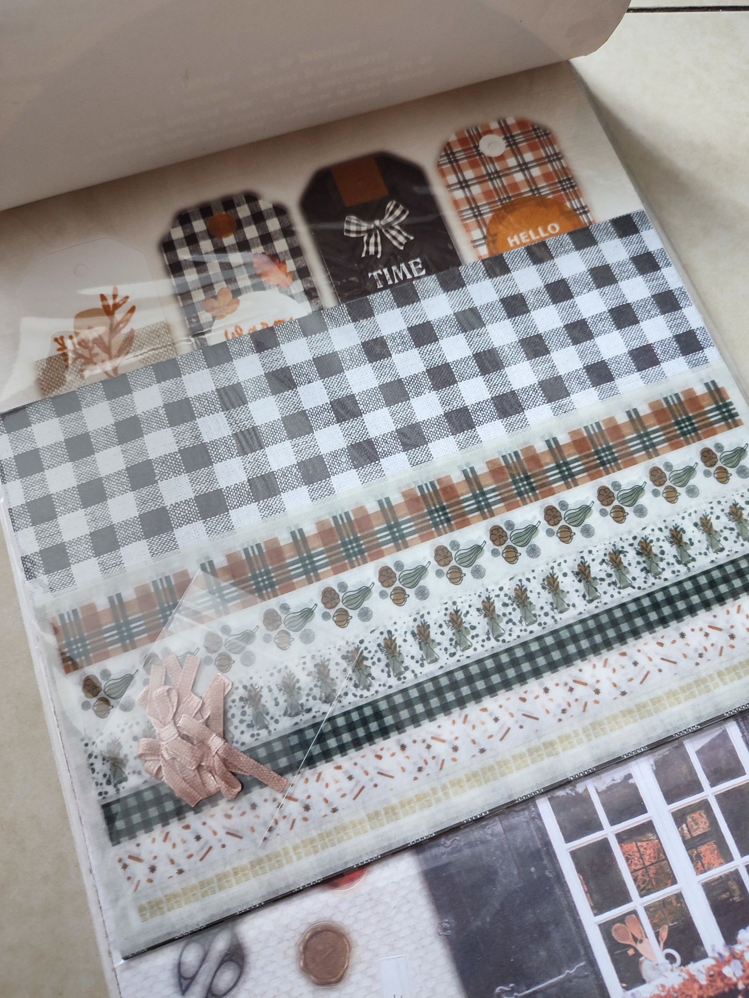 Zestaw scrapbooking bullet journal washi stickers jesień