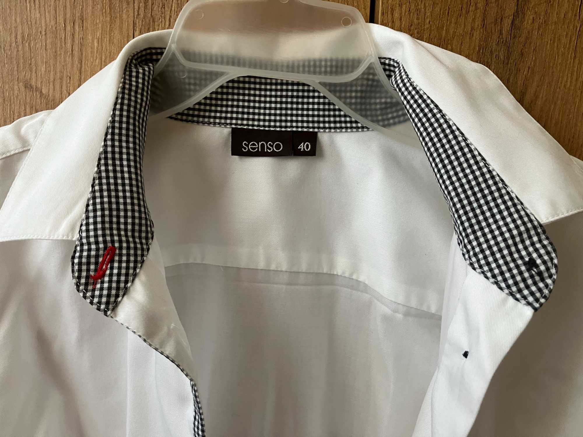 Elegancka biała koszulowa bluzka damska SENSO-KASTOR rozmiar 38/40
