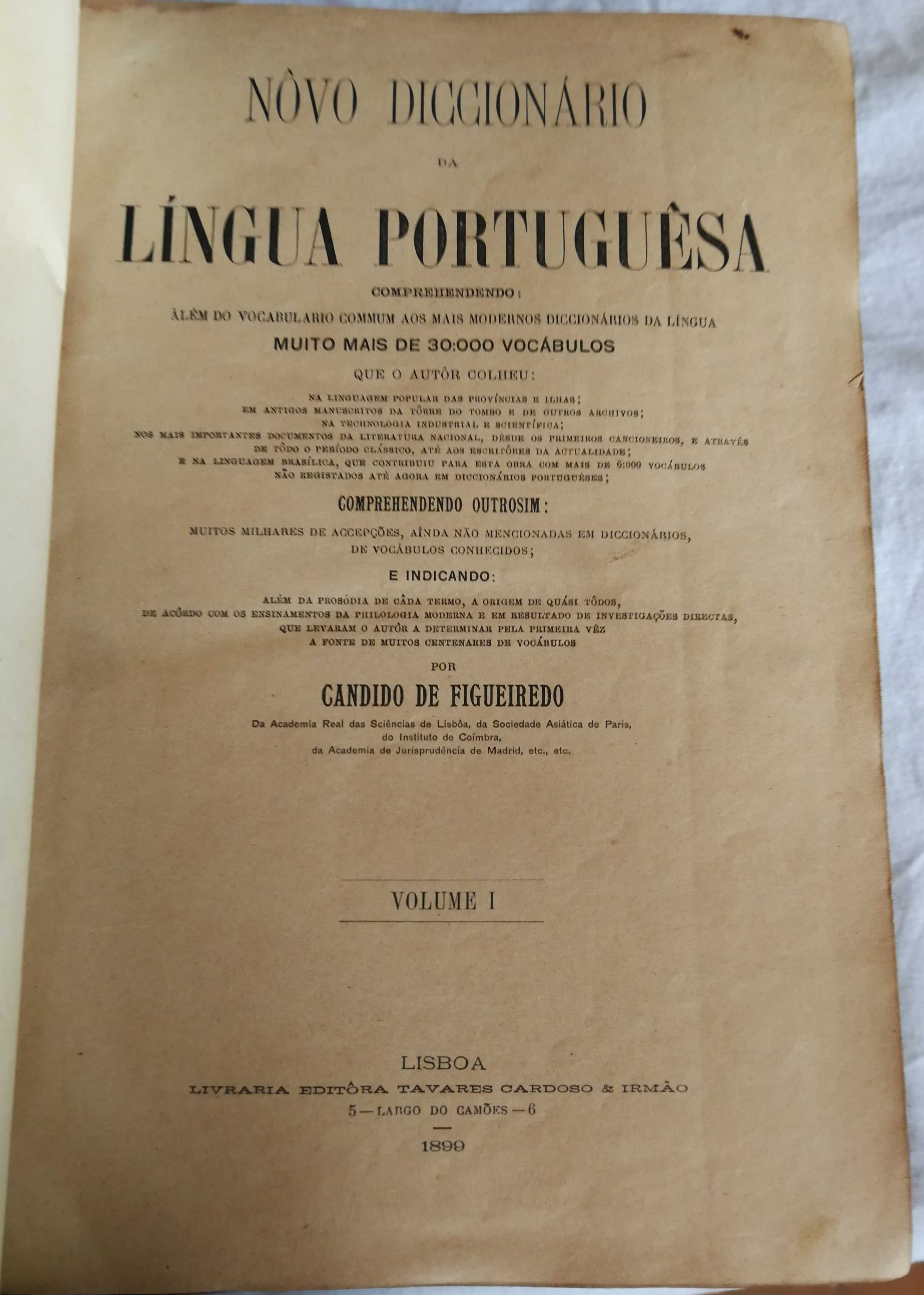 Dicionário da língua portuguesa  de Cândido de Figueiredo