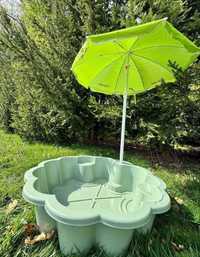 Пісочниця басейн форма квітки з парасолею бірюзова