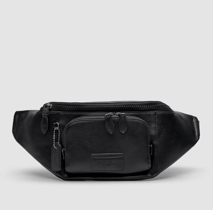 Сумка чоловіча на пояс Соach Track Belt Bag Smooth Skin Black
