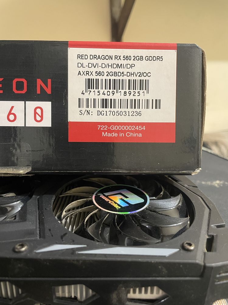 Видеокарта Rx 560 2 gb в отдичном состоянии