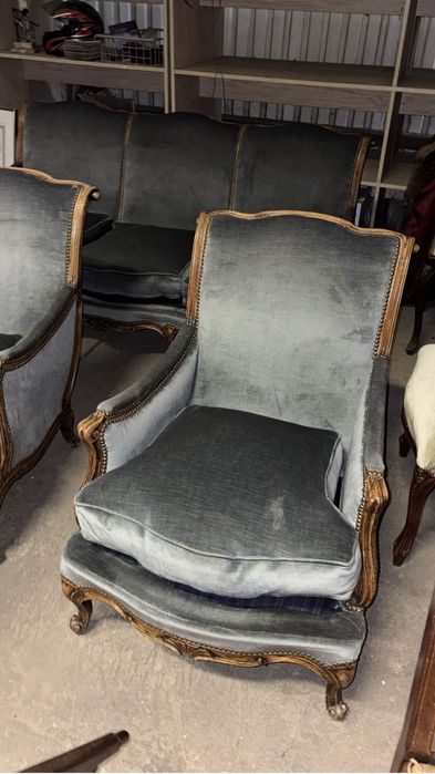 Wypoczynek ludwikowski welurowy sofa kanapa fotele