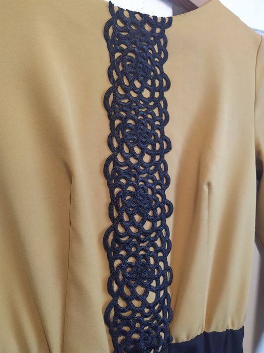 Плаття комбіноване з кружевом. Рута С