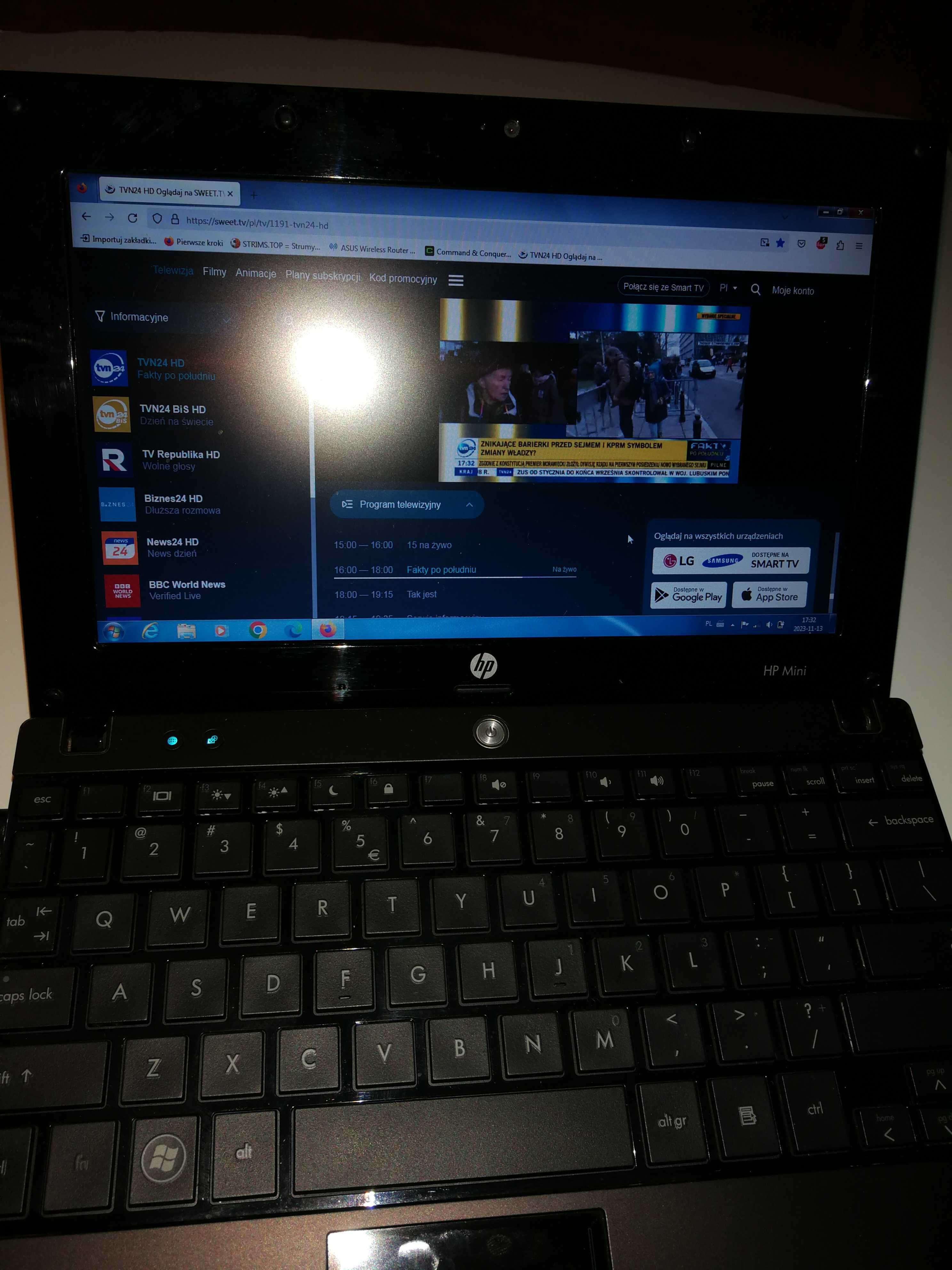 HP mini 5103 netbook laptop do internetu pracy gsm lte windows kompue