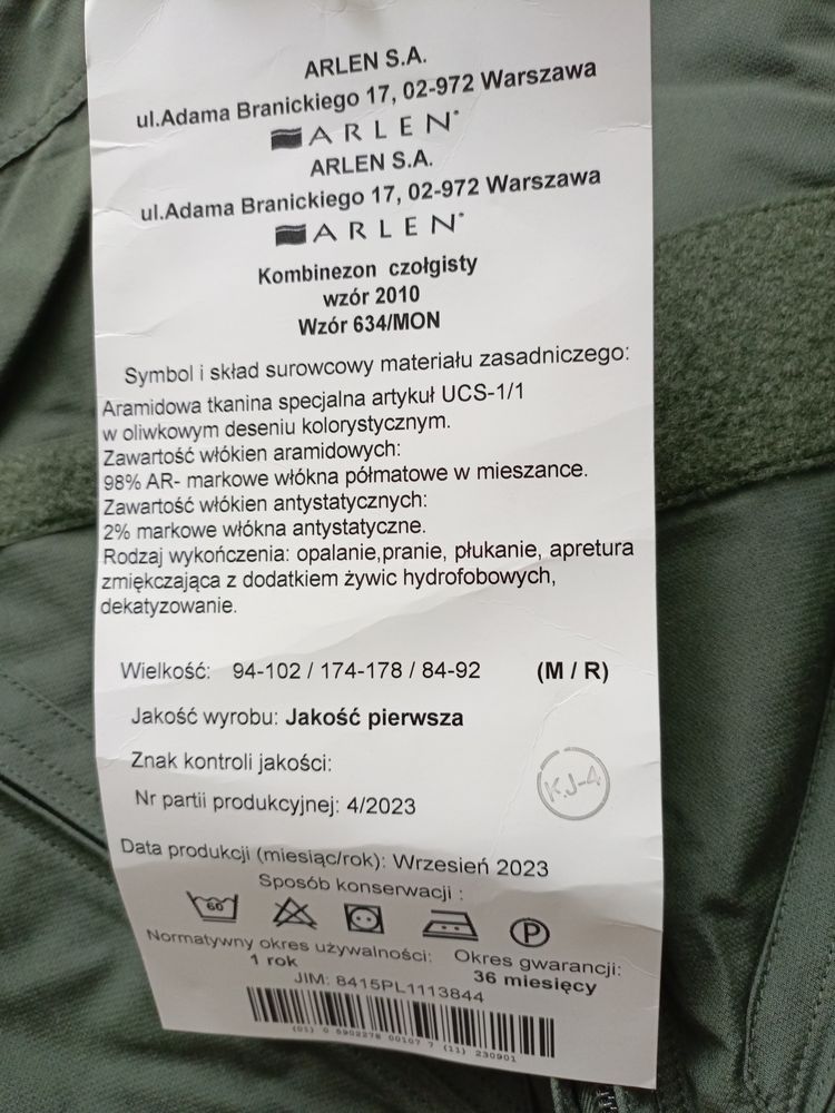 Kombinezon czołgisty nowy
